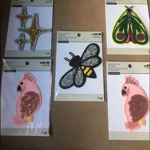 5 BLING PATCHES -for clothing, accessories etc. autocollants. Stickers or sew on